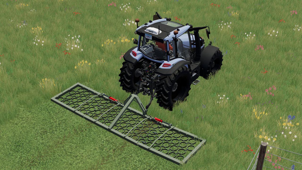 Homemade meadow harrow